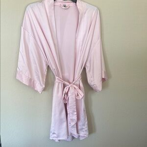 Luxurious Light Pink Satin Robe